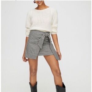 Aritzia Wilfred Wrap-Front Wool Cashmere Blend Mini Skirt Sz 0